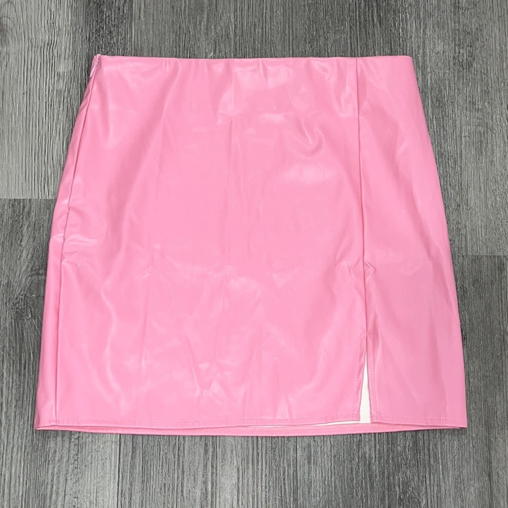 Shein high waist faux leather bodycon mini skirt, size 6 - Picture 2 of 4
